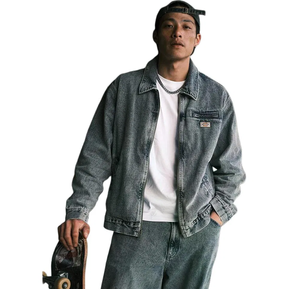Детская джинсовая куртка с воротником-лацканом Dickies, Dyed Denim