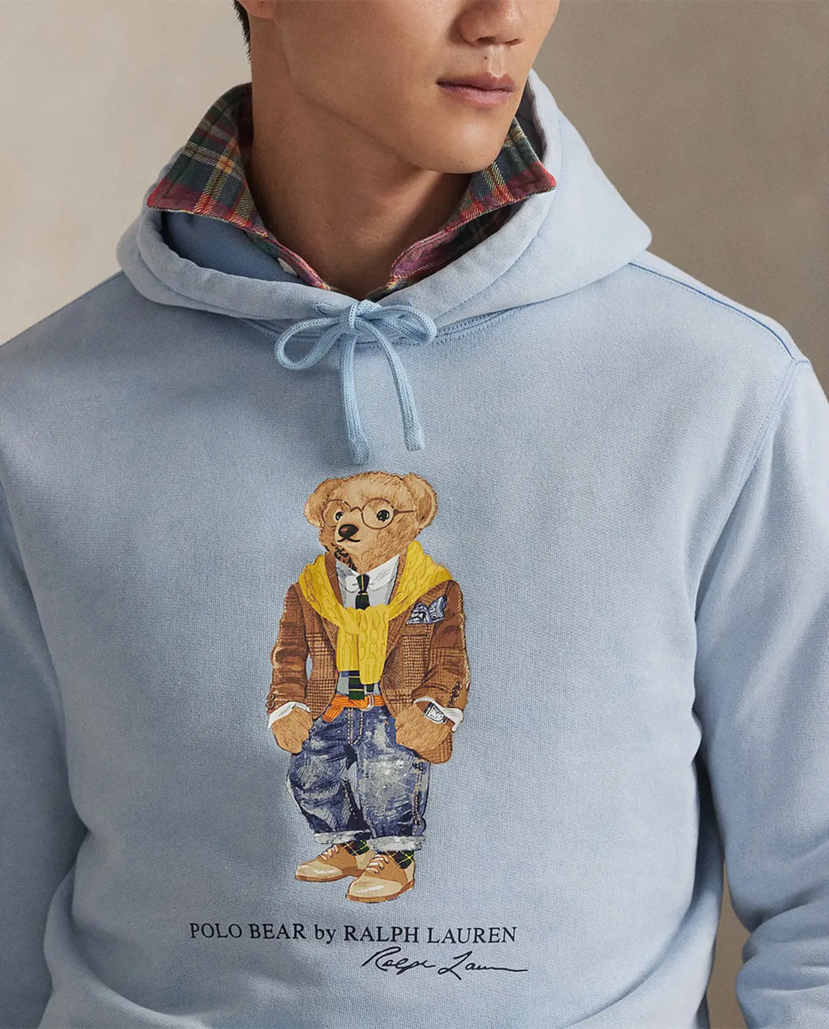 Мужская худи с капюшоном из футера с принтом Polo Ralph Lauren, Azul Claro — фото 3