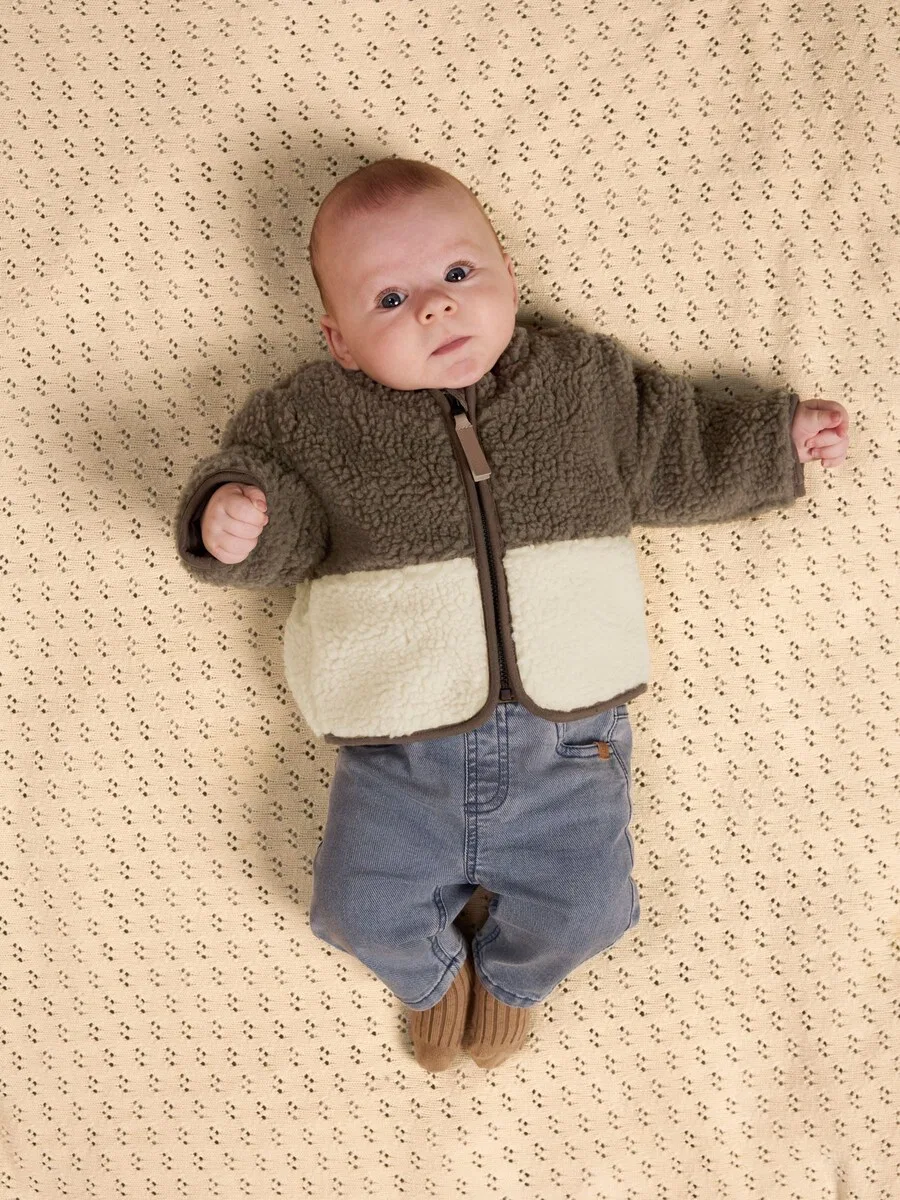 Куртка Lil'Atelier межсезонья коричневого и белого цвета — фото 4