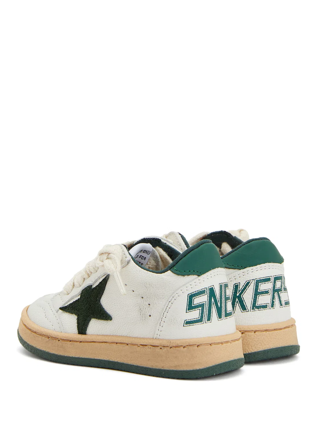 Кроссовки детские Golden Goose Ballstar, White-Green — фото 3