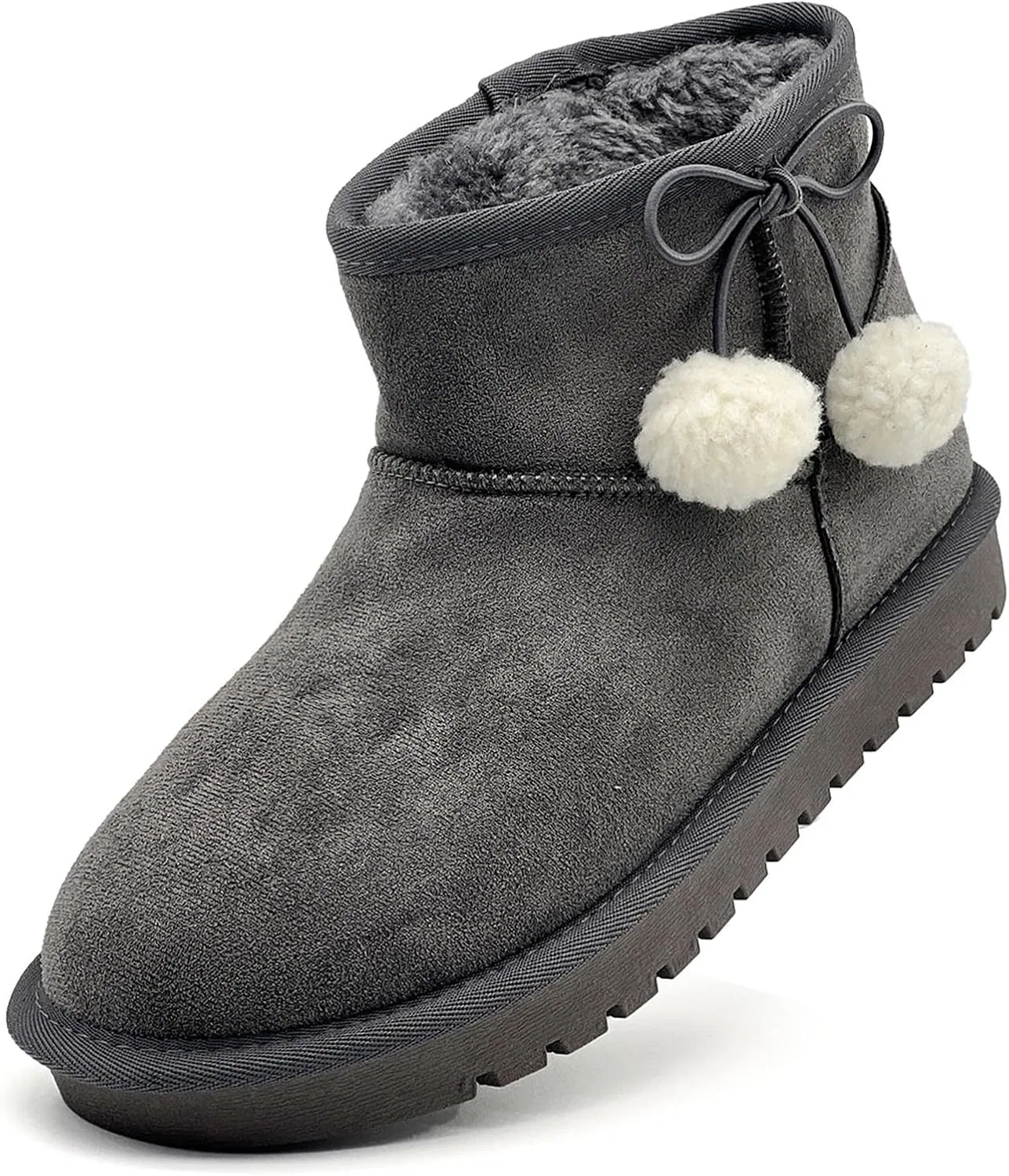 Детские зимние сапоги для девочек и мальчиков с мехом, модель nzzoo, Grey