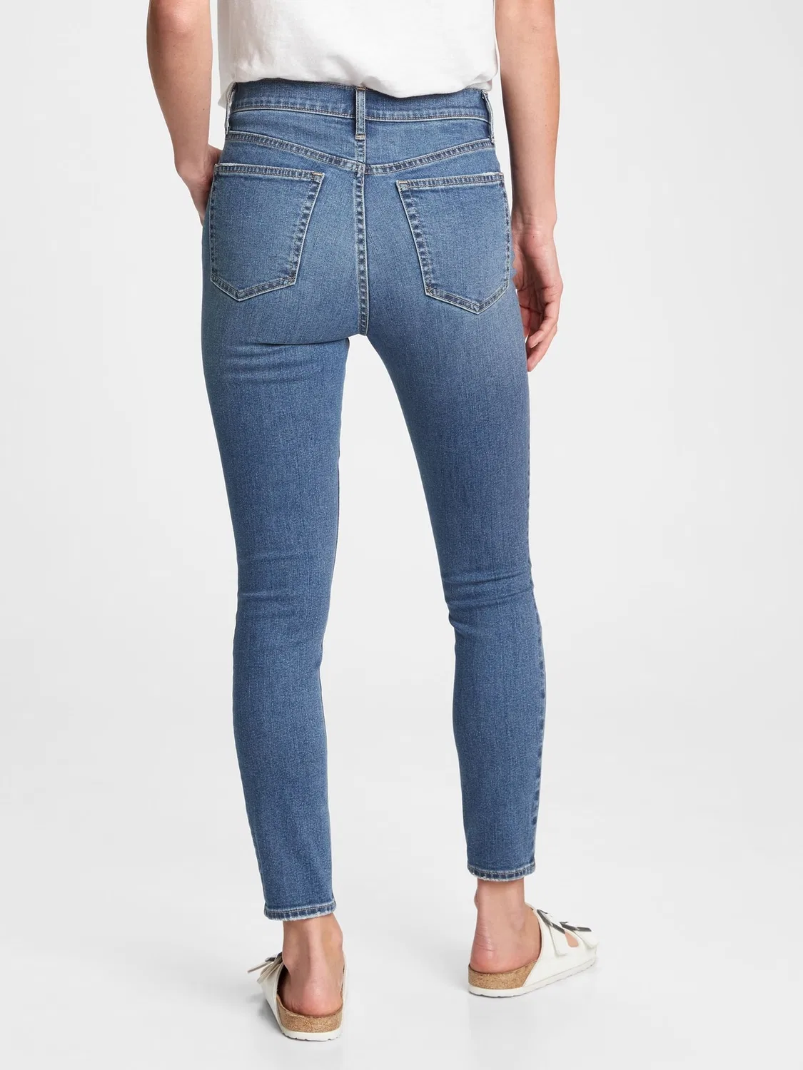 Джинсы скинни с высокой посадкой, True Skinny Gap, средний индиго — фото 2