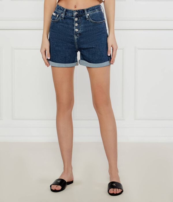 

Джинсовые шорты Mom fit Calvin Klein Jeans, синий