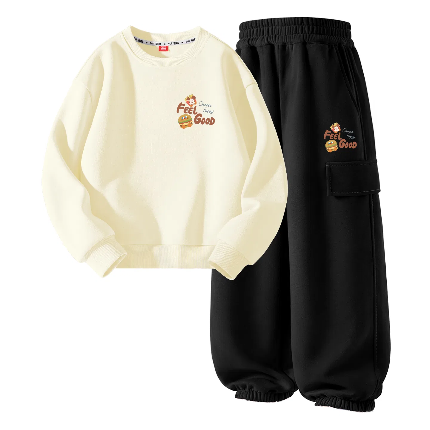 Детский спортивный комплект с круглым вырезом, дышащий, Diyou K Cookies Disney, Diyou K Cookies Yellow+Diyou K Cookies Black