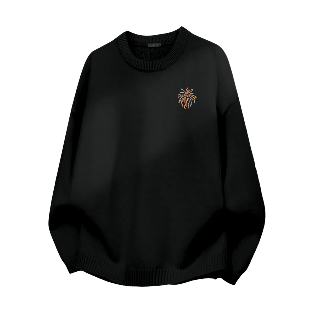 Детский свитер с начесом футуристический Tonlion, Цвет: (One-piece Fleece)Wine Red (t Sparkling Firework Chest Badge) — фото 3