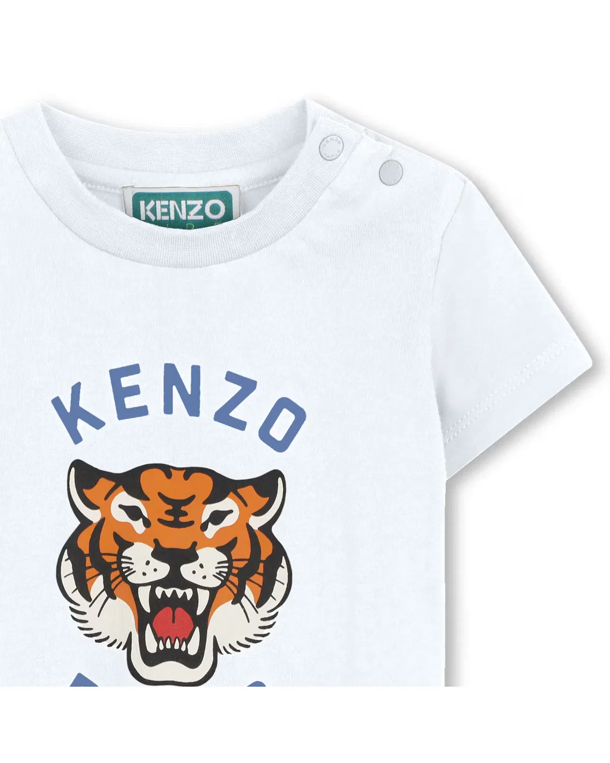 Детская футболка для мальчиков с коротким рукавом с принтом Kenzo Kids, Azul Claro — фото 2