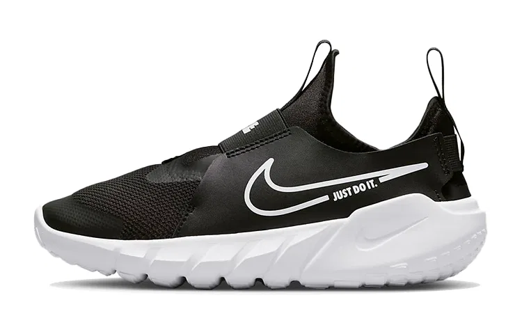 Детские беговые кроссовки без шнуровки Flex Runner 2 Black White GS Nike, Black White