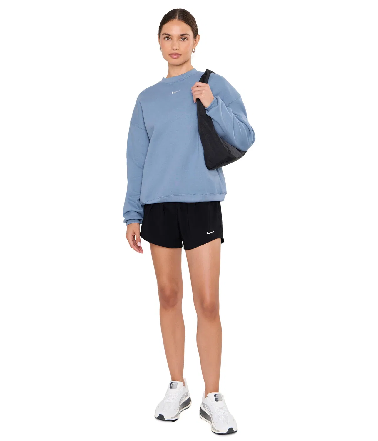 Толстовка Studio Fleece средней плотности с круглым вырезом свободного кроя Nike, Work Blue/Sail — фото 2