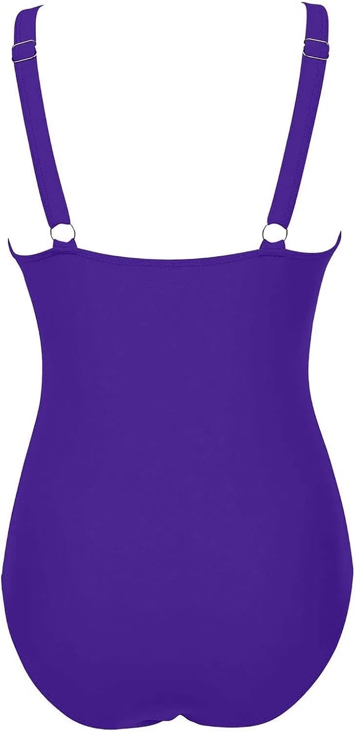 Женский купальник слитный с контролем живота Push Up, Purple — фото 4