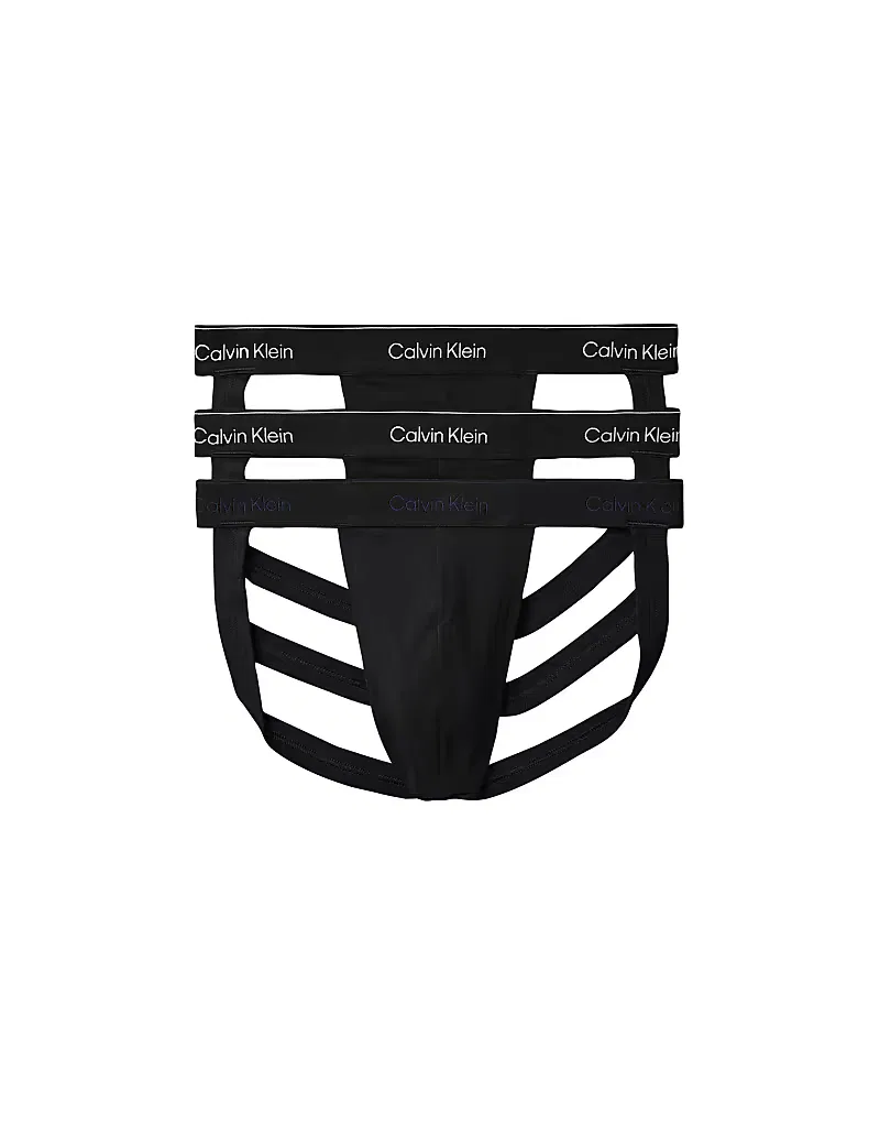 Трусы-бандажи Calvin Klein Icon Cotton Stretch, комплект из 3 штук, черный