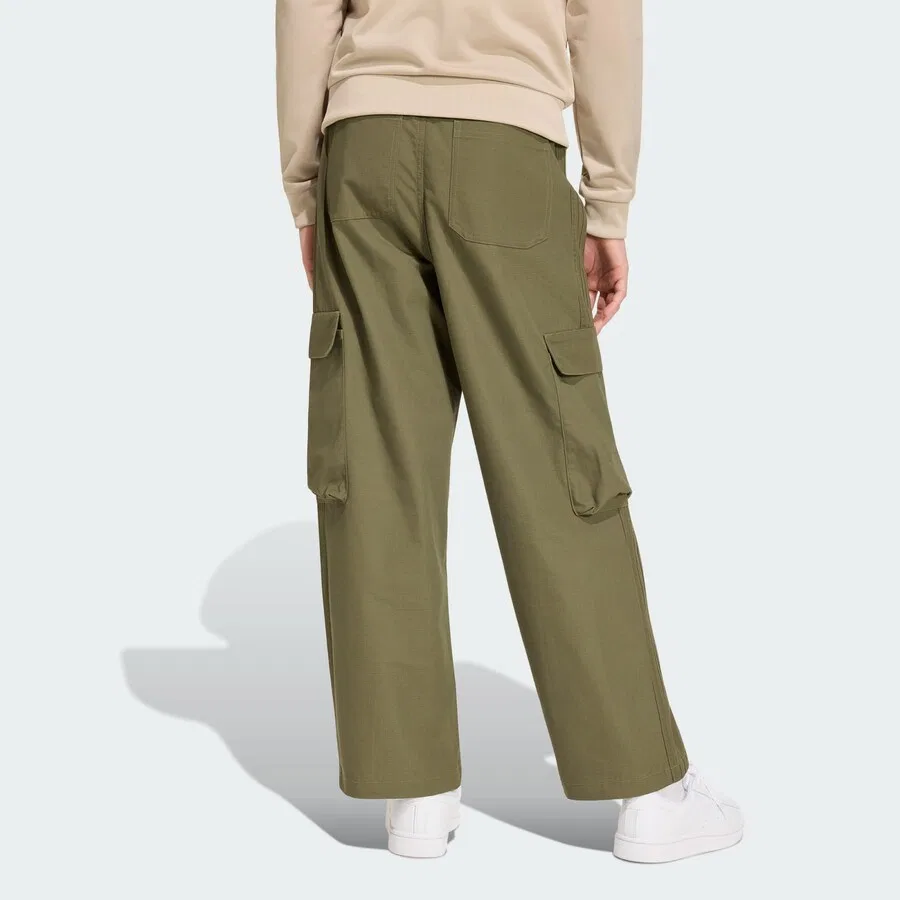 Брюки ADIDAS ORIGINALS свободного кроя, оливкового цвета — фото 3