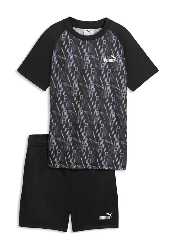 Комплект из футболки и шорт с принтом Tad ess aop poly tee and shorts set Puma, черный — фото 4