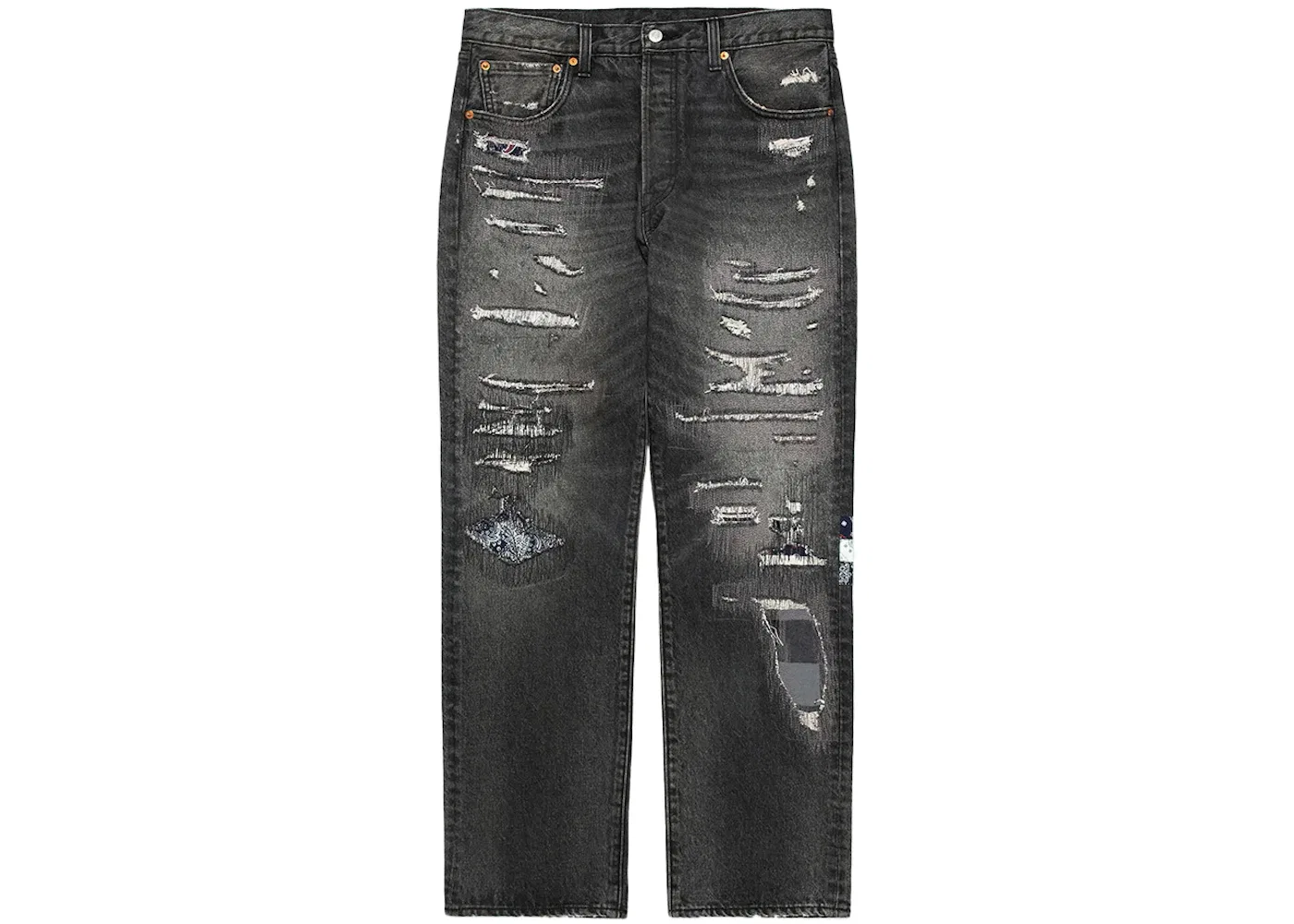 Мужские джинсы прямого кроя Levis x CLOT UNIONRAIL 501 Jean, Black