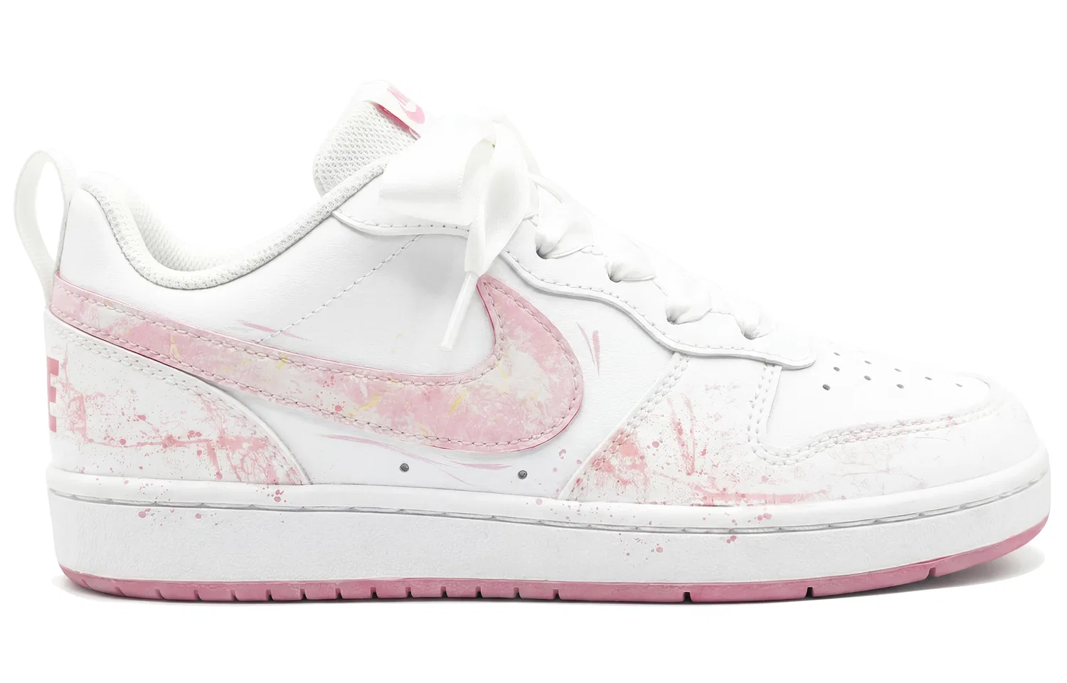 Детские кастомные кроссовки с принтом Nike Court Borough Peach Blossom Moon Sweet Girl Love, Цвет Pink And White — фото 4