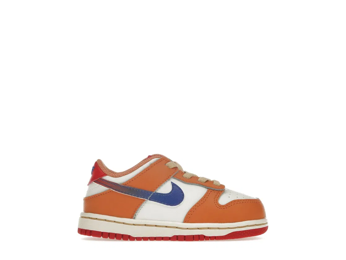 Детские кроссовки с контрастными вставками Nike Dunk Low Nike, Sail/University Red/Hot Curry/Game Royal
