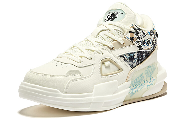 Кроссовки ERKE Battery Panda Skateboarding Shoes Men High-top Oak Buds White And Black, черный — фото 3