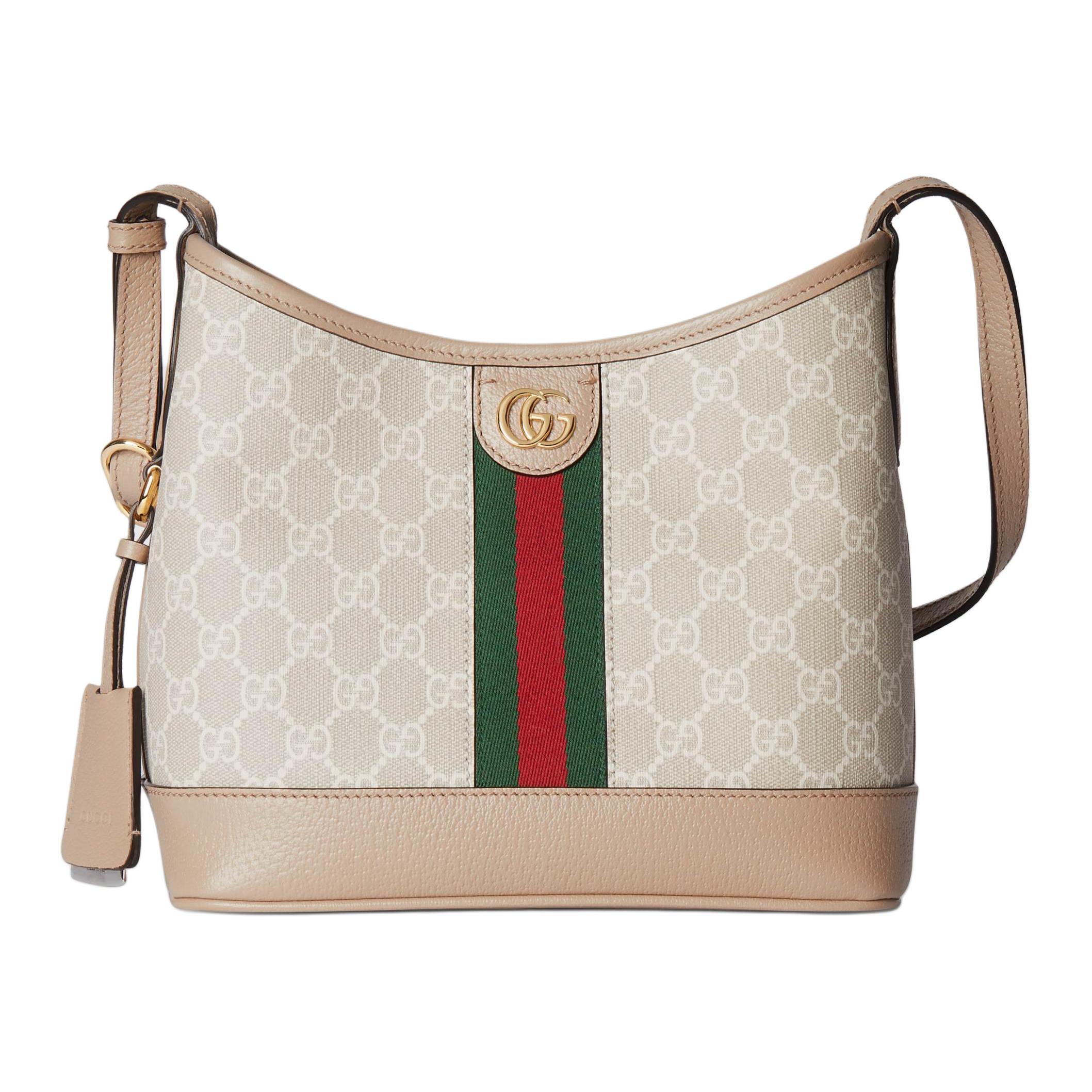 

Сумка через плечо GG Supreme Canvas малого размера женская бежево-белая GUCCI