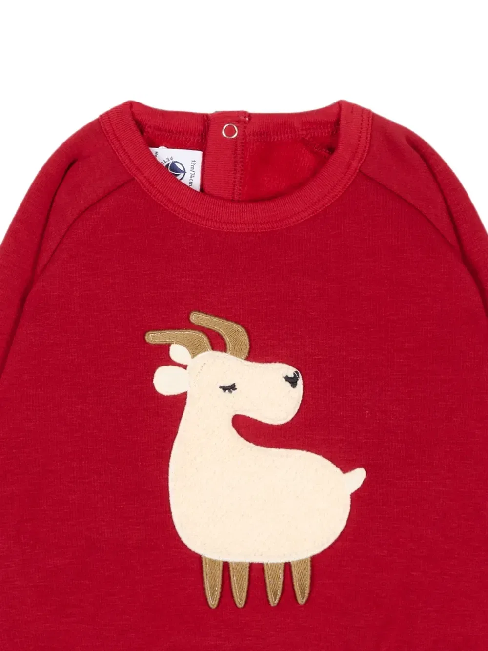 Толстовка с нашивками живных Petit Bateau, красный — фото 3