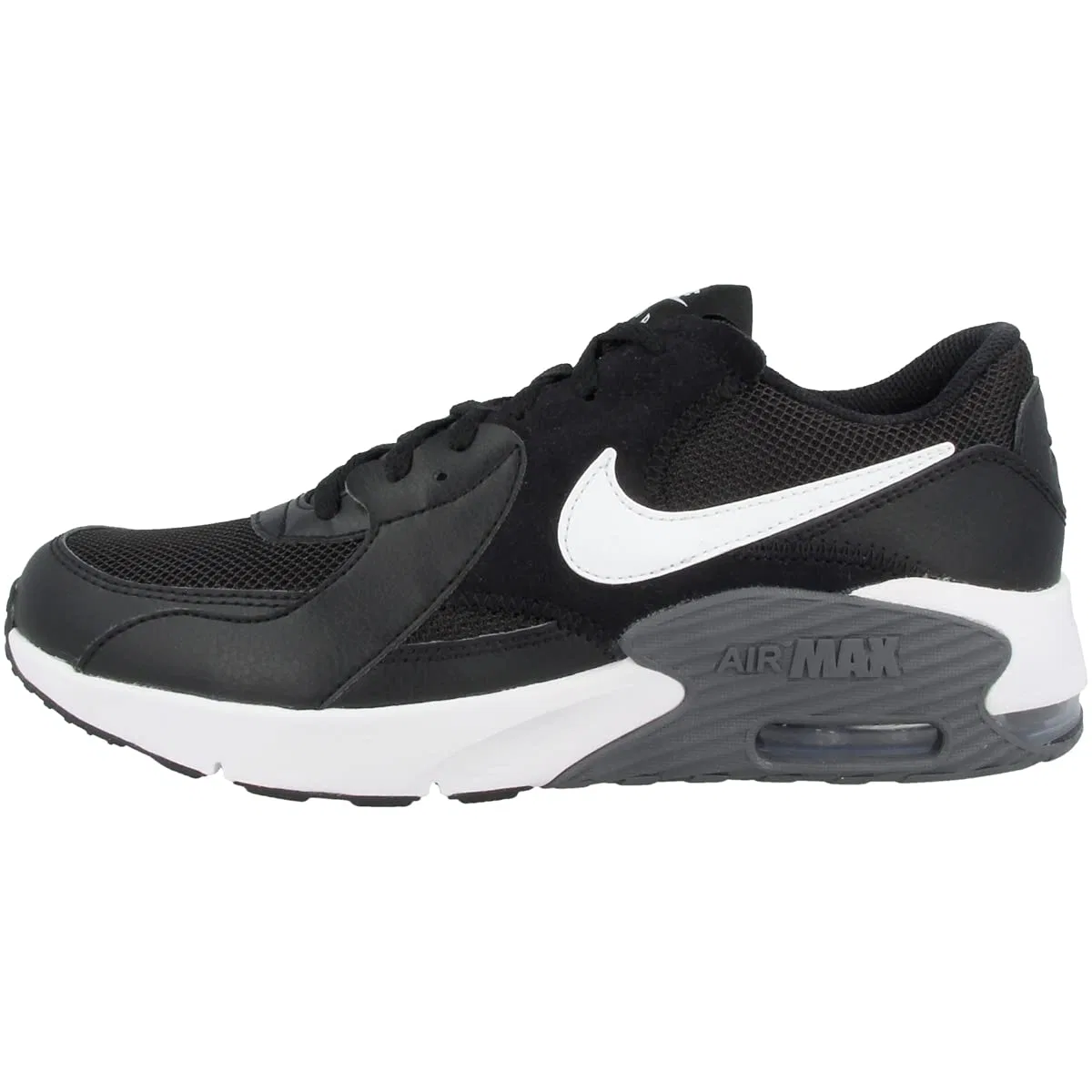 Детские кроссовки для мальчиков с шнуровкой Air Max Excee NIKE, Black White Dark Grey
