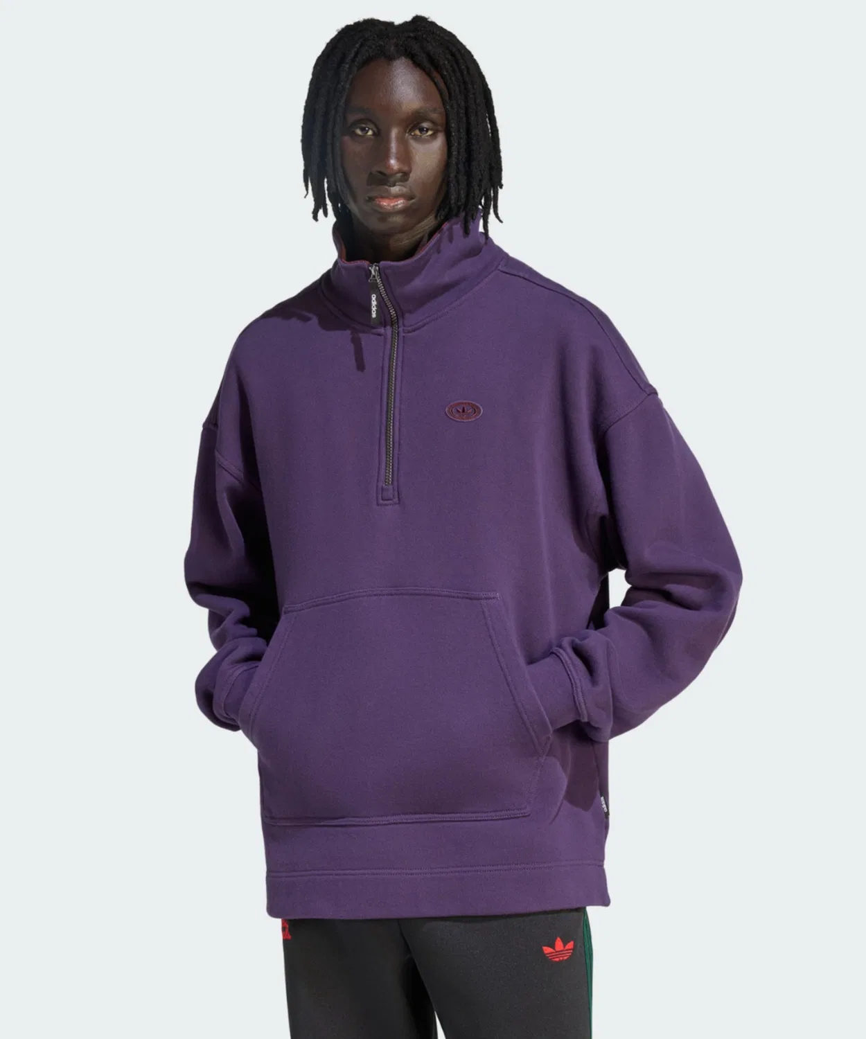 Мужское худи с графическим принтом, половинная молния, модель 90s Alternative Sports Adidas, Purple