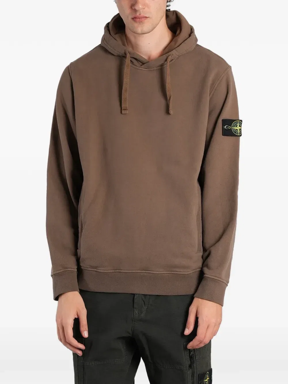 6100048 свитшот из органического флиса с начесом Stone Island, коричневый
