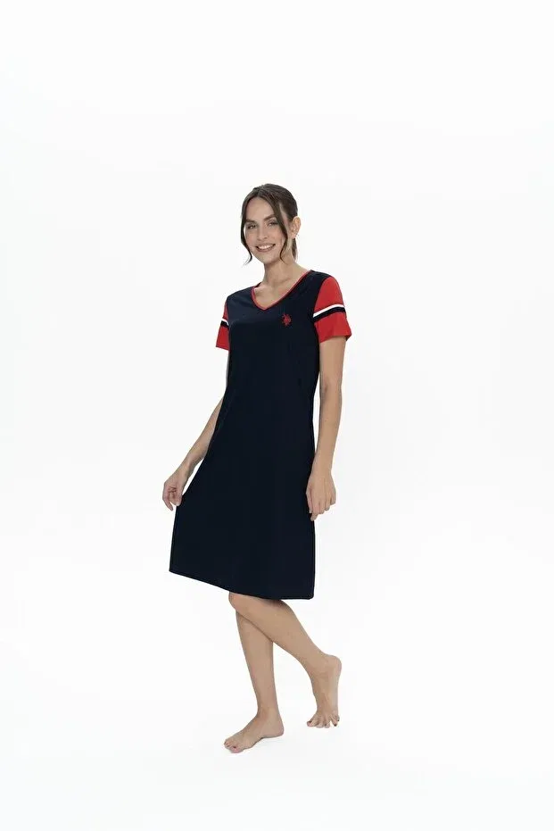 Женская ночная рубашка с коротким рукавом U.S. Polo Assn., Navy Blue — фото 4