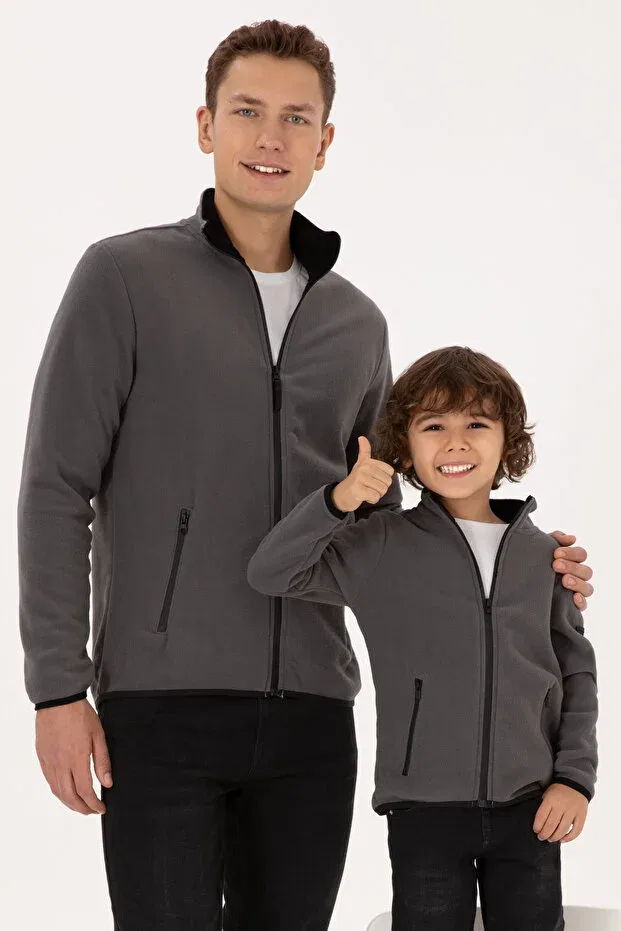 Детское худи на молнии с длинным рукавом U.S. Polo Assn., Gray — фото 3