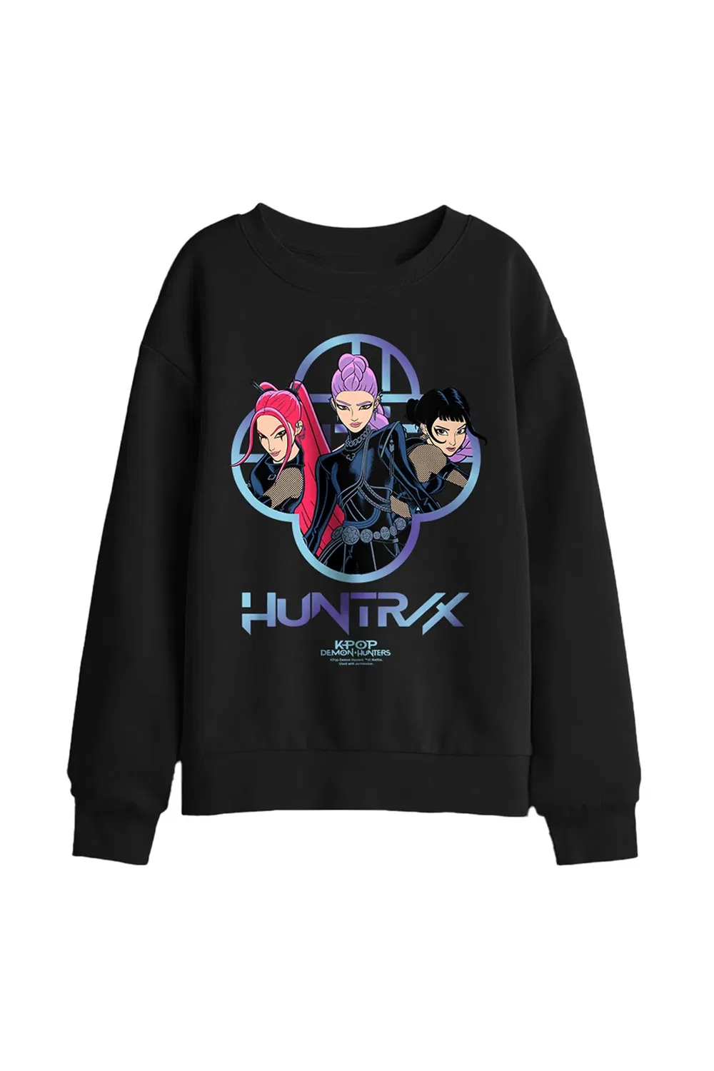 Детский свитшот для девочек Kpop Demon Hunters Huntrix Girls Logo Netflix, Black
