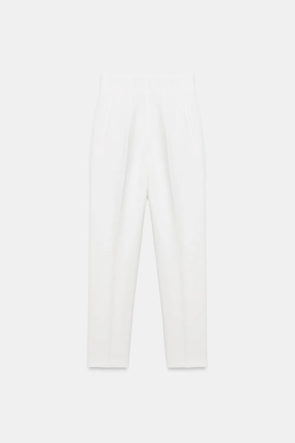 Брюки с высокой талией ZARA, White