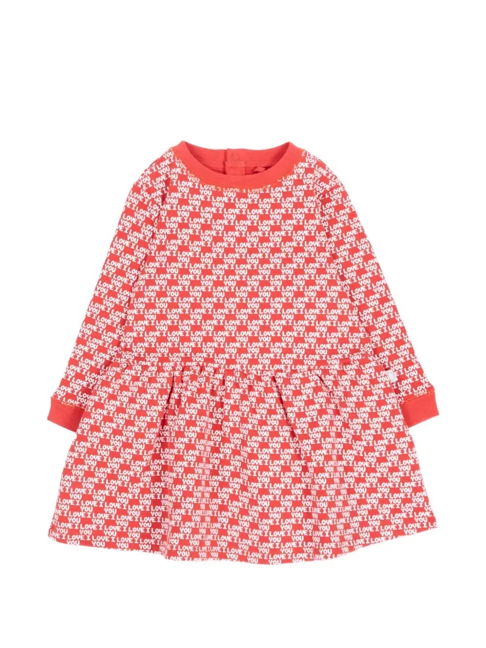 Платье с длинными рукавами и принтом «Я тебя люблю» Stella McCartney Kids, красный