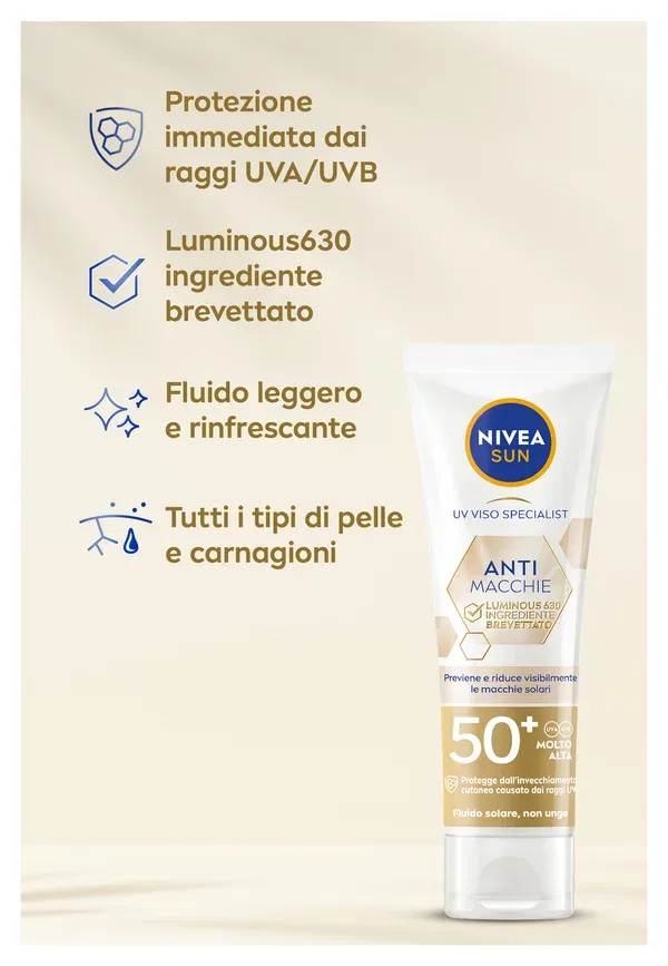 Солнцезащитный флюид для лица SPF 50+ Luminous630 Nivea Transparent 40 мл, прозрачный — фото 3