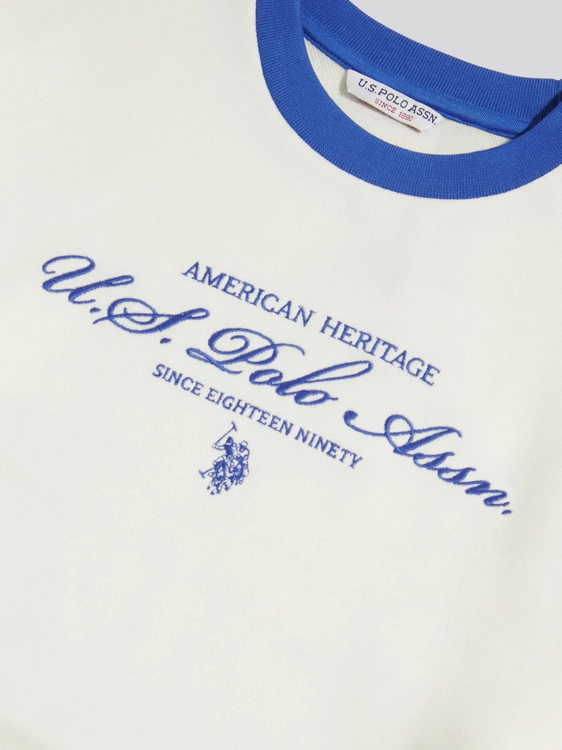 Свитшот с логотипом U.S. Polo Assn, кремовый — фото 3