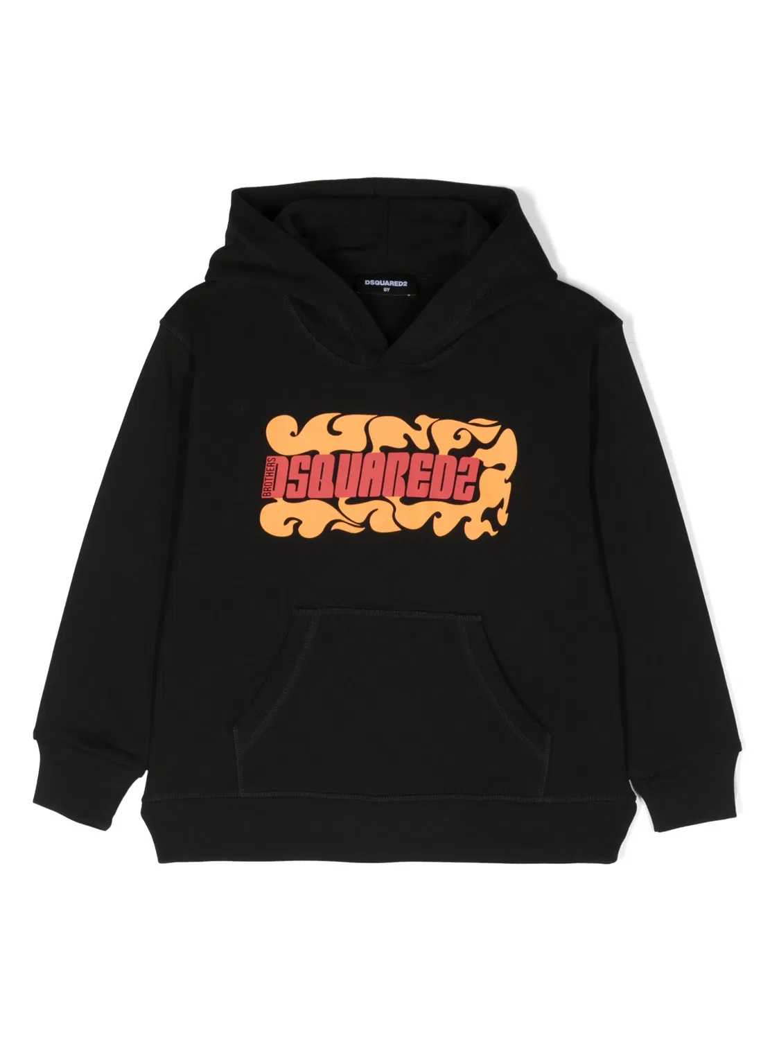 Худи с логотипом из хлопка DSQUARED2, черный