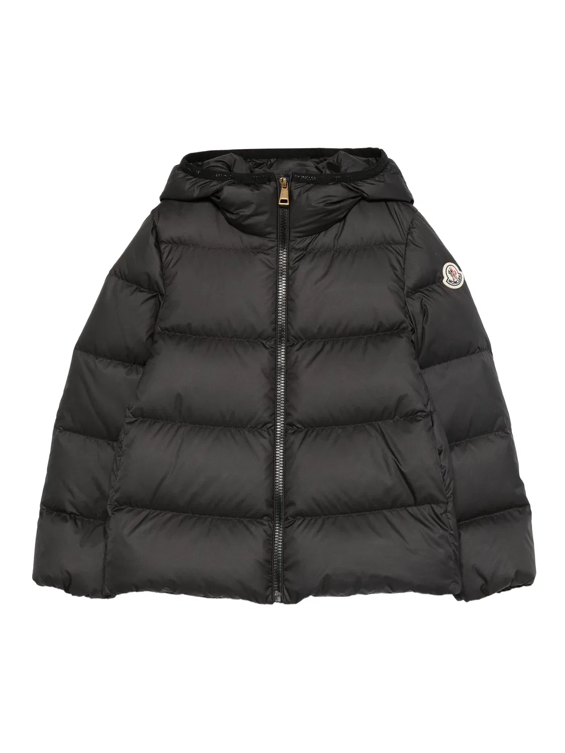 Куртка с капюшоном в стеганом дизайне Moncler, черный