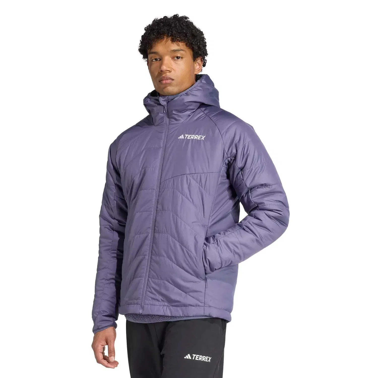 Мужская утепленная куртка с капюшоном Multi Synthetic Hooded Jkt Adidas, Royal Purple White — фото 2