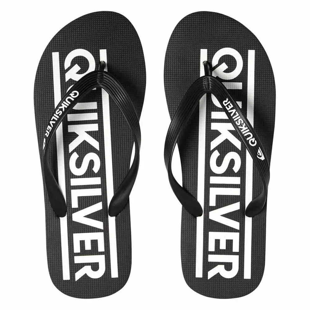 Детские шлепанцы для девочек с принтом Java Wordmark Quiksilver, Black — фото 4