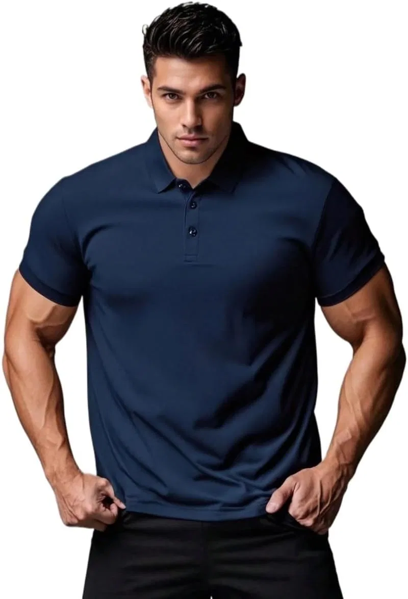 Мужская повседневная футболка с коротким рукавом, Navy Blue