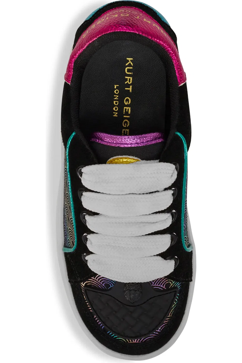 Кроссовки детские с низким профилем Mini Southbank Kurt Geiger London, Black Multi — фото 4