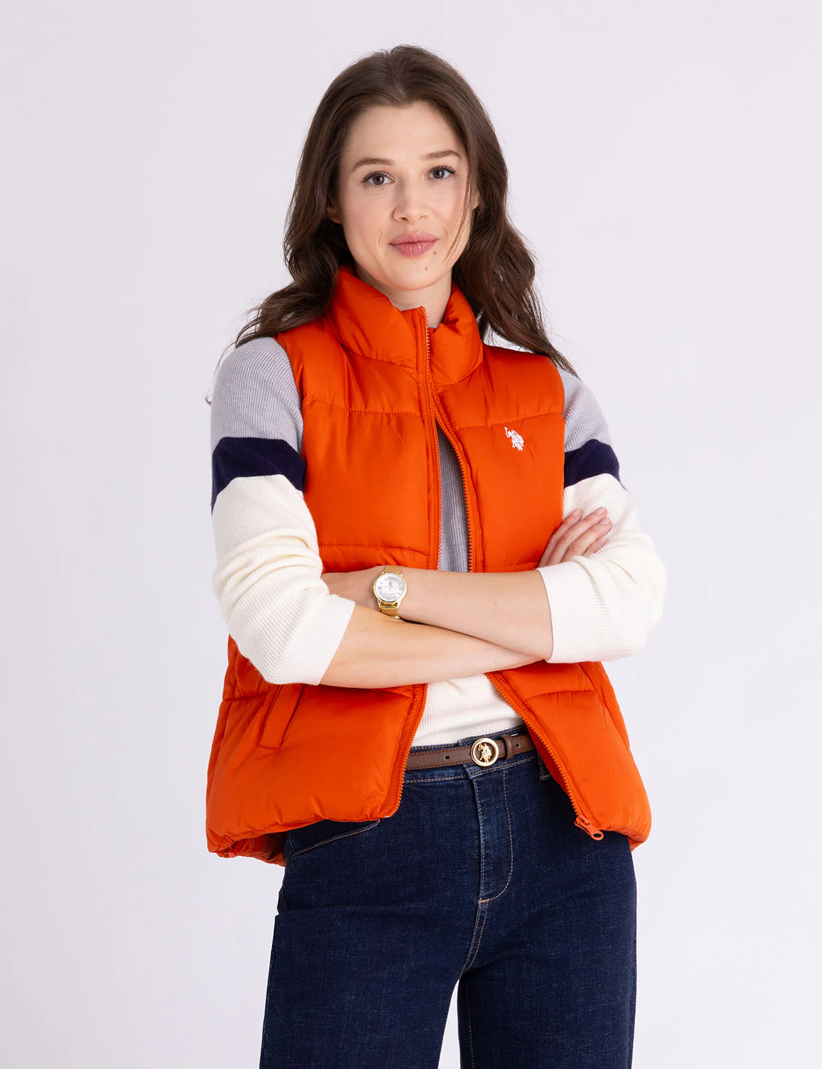 

Утепленный жилет U.S. Polo Assn Classic Puffer With Zip Pockets, оранжевый