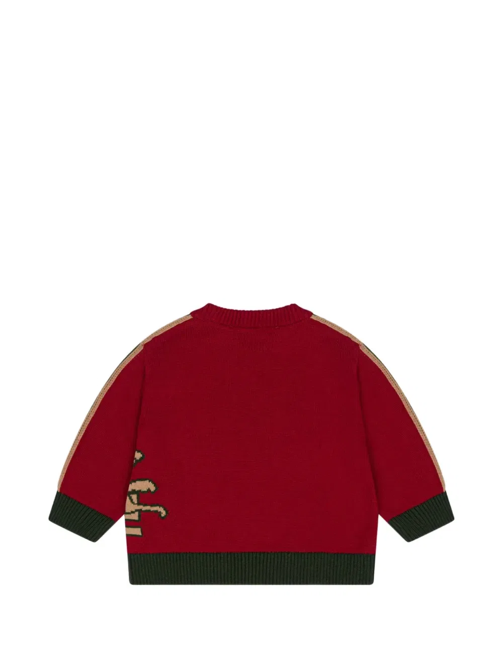 Шерстяной свитер с инкрустированным логотипом Pegaso Etro Kids, красный — фото 2