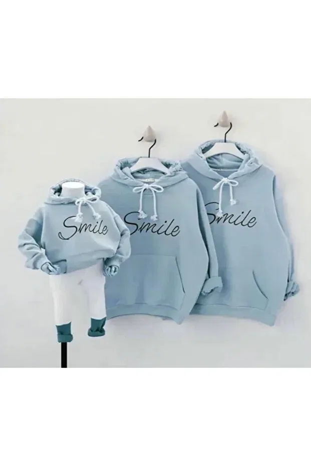 Детское худи для девочек с принтом Smile printed family hoodie Machetta, Baby Blue