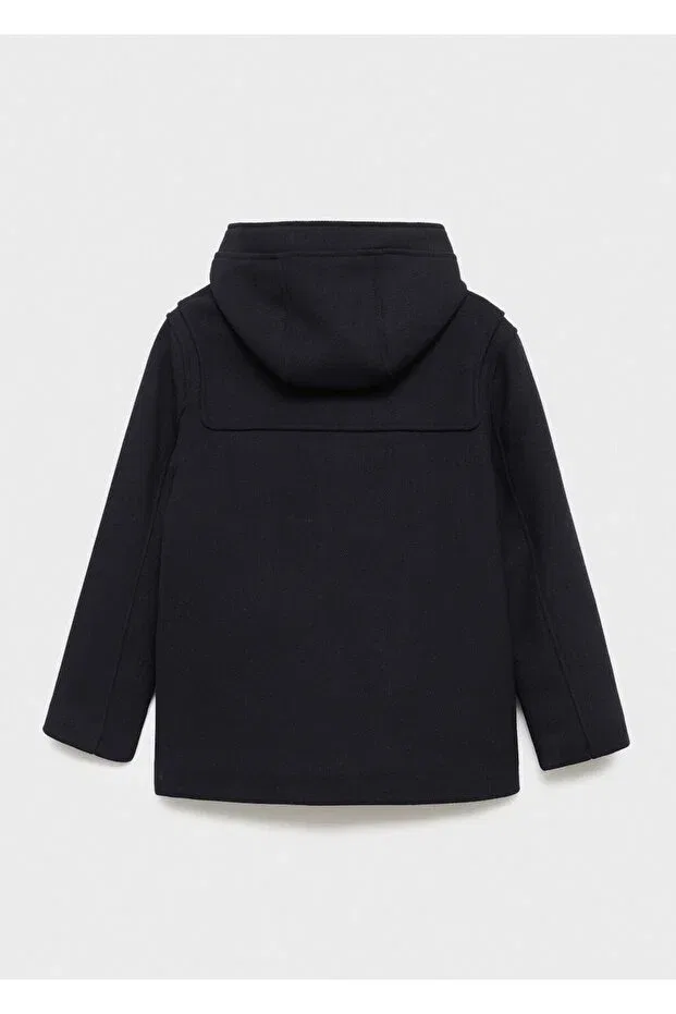 Детская куртка для девочек с капюшоном Mango Kids, Navy Blue — фото 3