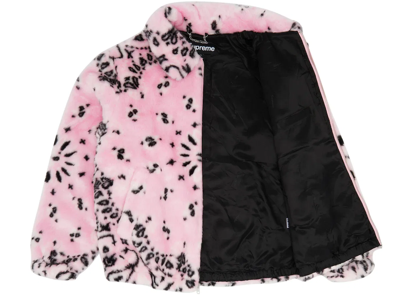 Мужская куртка-бомбер с принтом Bandana Faux Fur Bomber Supreme, Pink — фото 2