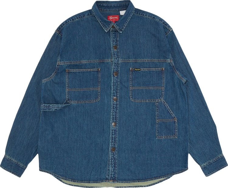 

Рубашка Supreme Denim Painter Shirt 'Indigo', синий