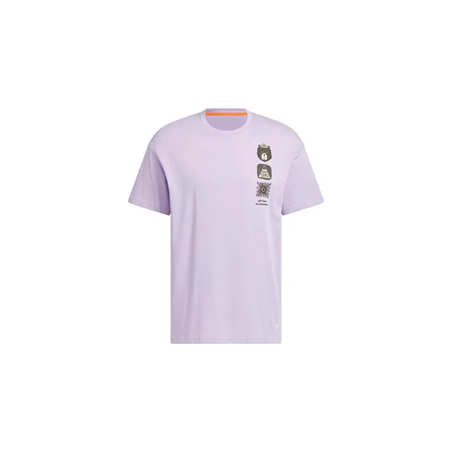 Футболка спортивная с коротким рукавом Terrex Mt Gfx Tee adidas, Фиолетовый — фото 3