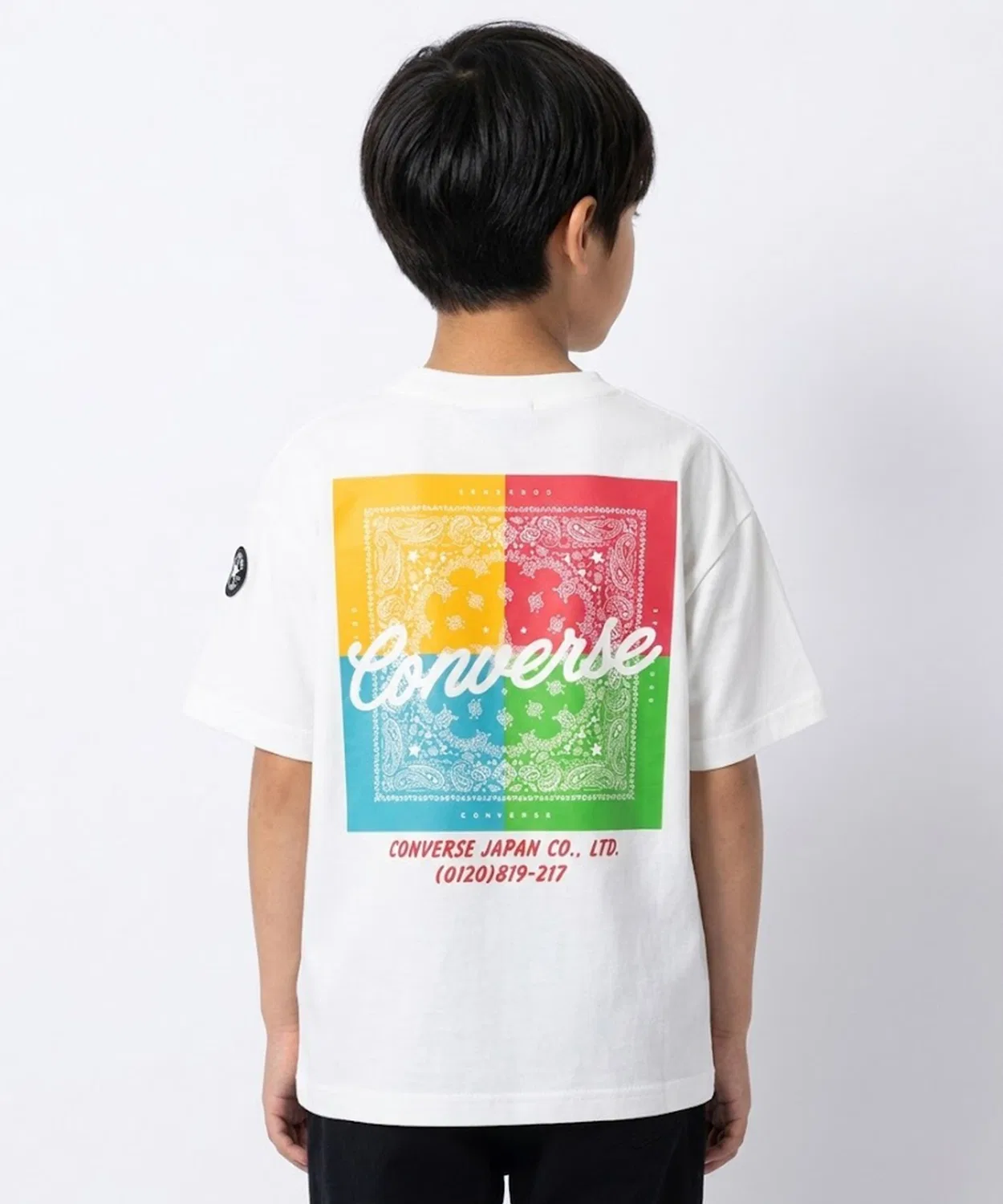 Детская футболка с принтом Wide T-Shirt CONVERSE, Off White