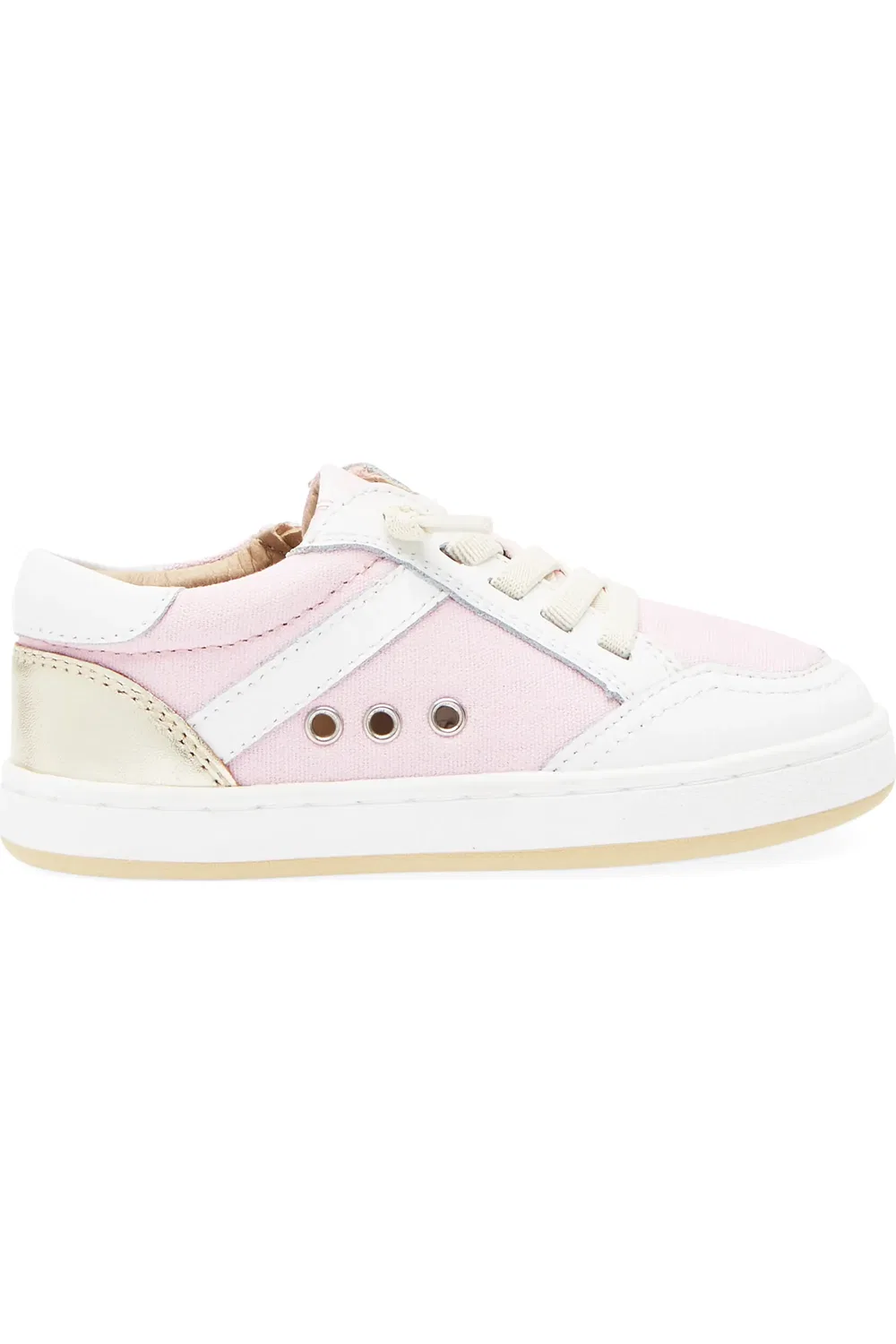 Детские кроссовки на молнии Jet OLD SOLES, Light Pink/Snow/Gold — фото 3