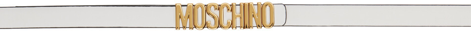 

Белый ремень с логотипом Moschino