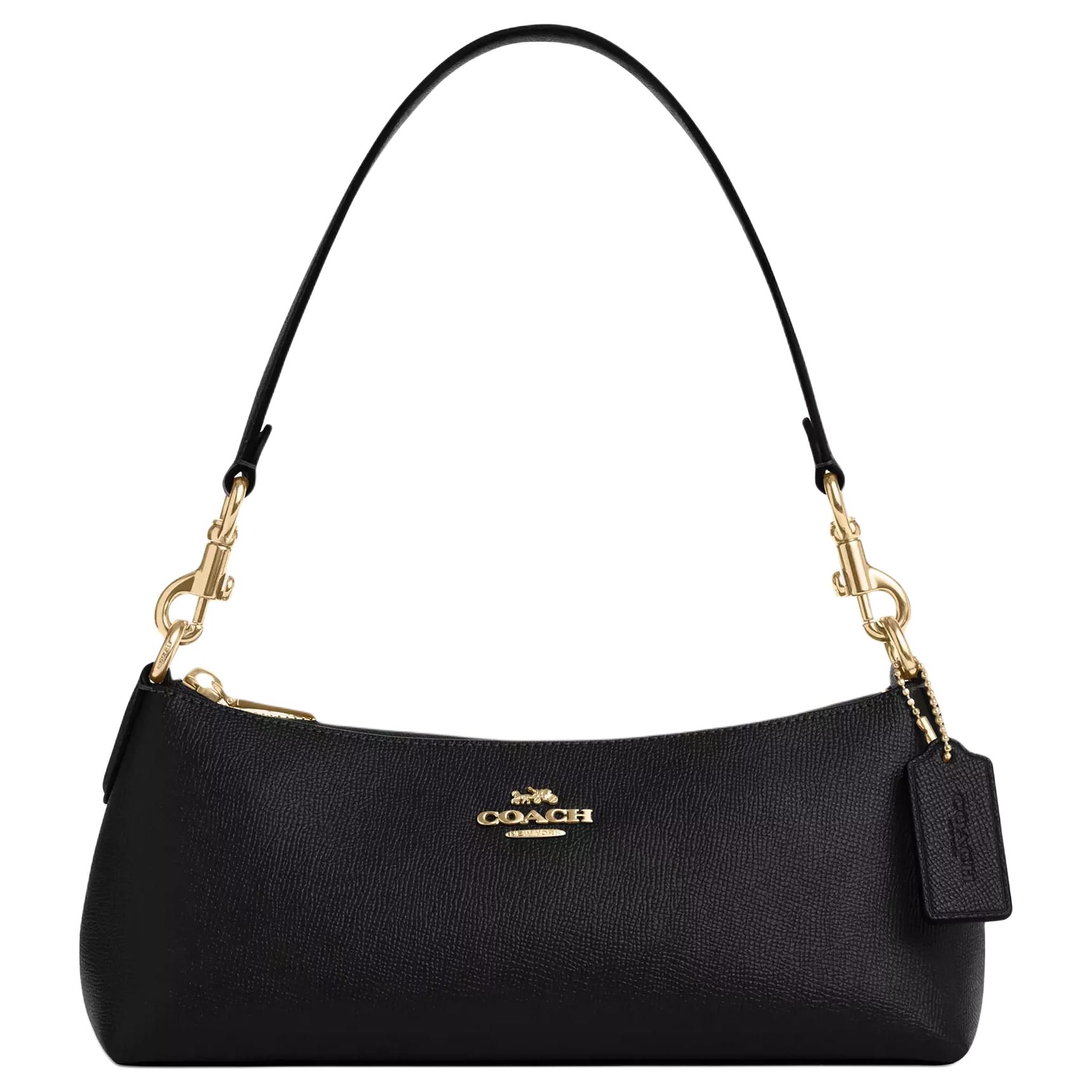 

Сумка через плечо Charlotte Cross Grain Leather, переносная сумка-кроссбоди среднего размера для женщин черный COACH