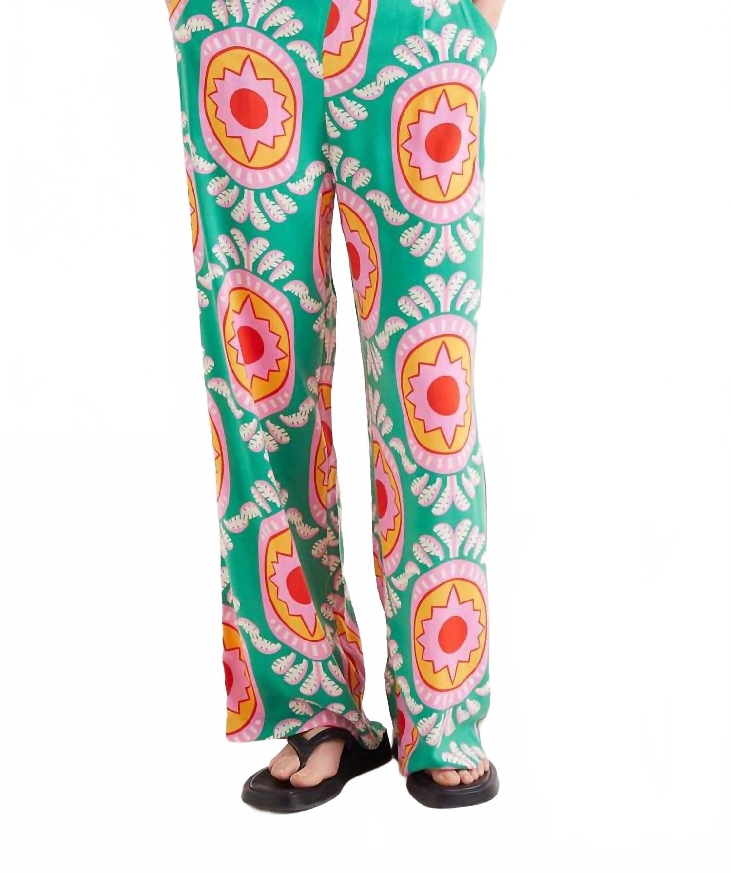 

Кюритиба Принтованные Прямые Брюки В Зеленом Мульти Compania Fantastica